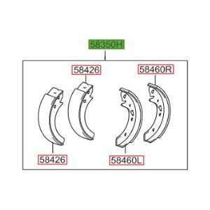 طقم قماشات فرامل خلفية