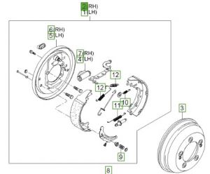 فرامل الإطار الخلفي يمين