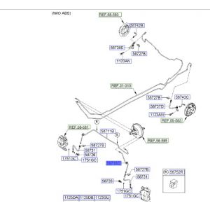 خرطوم زيت الفرامل من علبة الفرامل الى الخرطوم الأمامي يسار