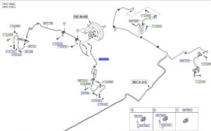 خرطوم زيت الفرامل من علبة الفرامل الى الخرطوم الأمامي يسار