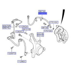 خرطوم زيت فرامل أمامي يسار