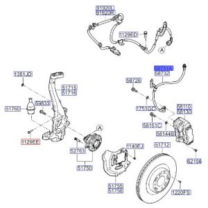 خرطوم زيت فرامل أمامي يسار