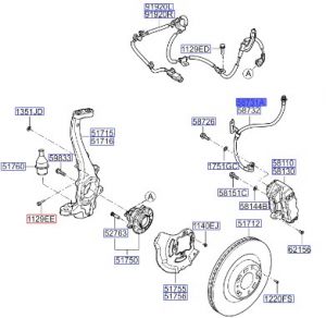 خرطوم زيت فرامل أمامي يسار