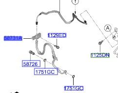 خرطوم زيت فرامل أمامي يسار