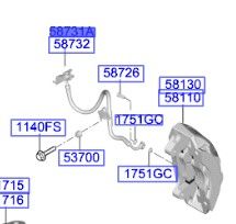 خرطوم زيت فرامل أمامي يسار