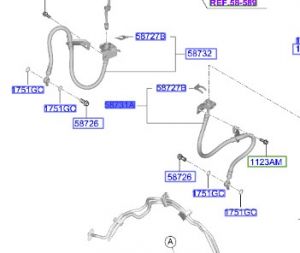 خرطوم زيت فرامل أمامي يسار
