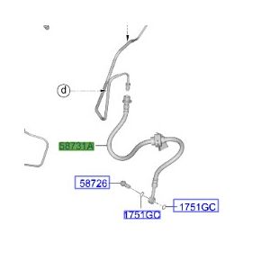 خرطوم زيت فرامل أمامي يسار