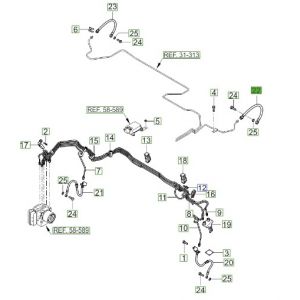 خرطوم زيت فرامل الى الخرطوم الخلفي يسار