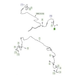 خرطوم زيت فرامل الى الخرطوم الخلفي يسار