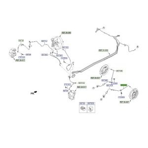 خرطوم زيت فرامل الى الخرطوم الخلفي يسار