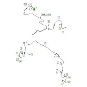 خرطوم زيت فرامل الى الخرطوم الخلفي يسار