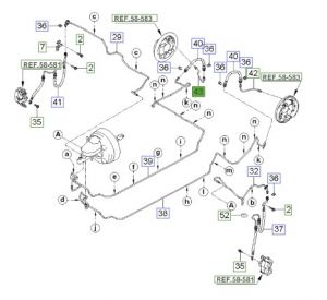 خرطوم زيت فرامل الى الخرطوم الخلفي يسار