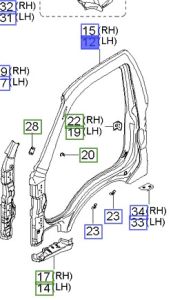 صاجة أمامية خارجية يسار