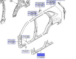 صاجة مسطرة جانبية خارجية يسار