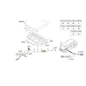 كابل قفل الكبوت