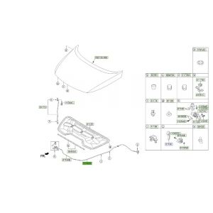 كابل قفل الكبوت