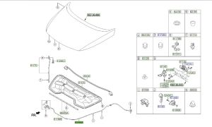 كابل قفل الكبوت