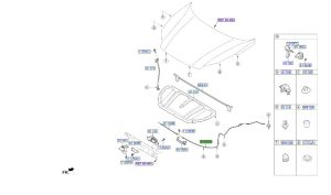 كابل قفل الكبوت