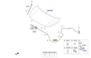 كابل قفل الكبوت