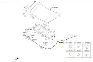 كابل قفل الكبوت