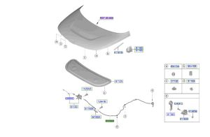 كابل قفل الكبوت