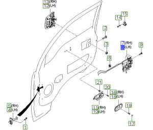 قفل و منظم باب أمامي يسار