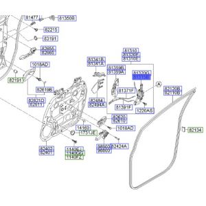 قفل و منظم باب أمامي يسار