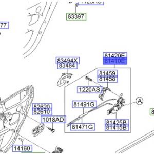 قفل و منظم باب خلفي يسار