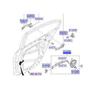 قفل و منظم باب خلفي يسار