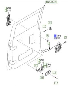 قفل باب خلفي يمين