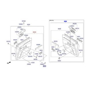 ديكور باب داخلي أمامي يسار كامل