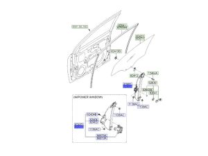 منظم رفع و تنزيل زجاج الباب الأمامي يسار