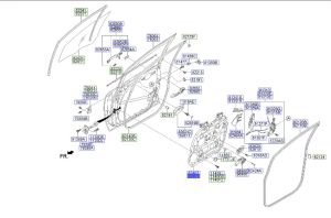 منظم رفع و تنزيل زجاج الباب الأمامي يسار