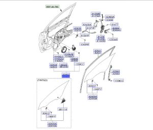 منظم رفع و تنزيل زجاج الباب الأمامي يسار