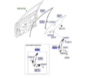 منظم رفع و تنزيل زجاج الباب الأمامي يسار