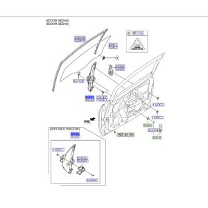 منظم رفع و تنزيل زجاج الباب الأمامي يسار
