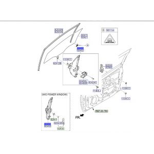 منظم رفع و تنزيل زجاج الباب الأمامي يسار