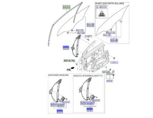 منظم رفع و تنزيل زجاج الباب الأمامي يسار