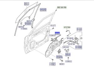 منظم رفع و تنزيل زجاج الباب الأمامي يسار