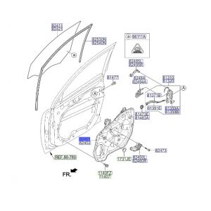منظم رفع و تنزيل زجاج الباب الأمامي يسار
