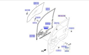 منظم رفع و تنزيل زجاج الباب الأمامي يسار