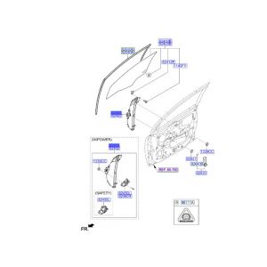 منظم رفع و تنزيل زجاج الباب الأمامي يسار