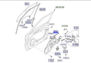 منظم رفع و تنزيل زجاج الباب الأمامي يمين