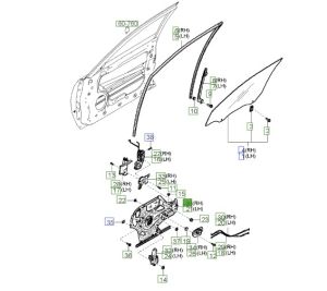 منظم كهربائي لرفع و تنزيل زجاج الباب الأمامي يمين
