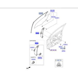 منظم رفع و تنزيل زجاج الباب الأمامي يمين