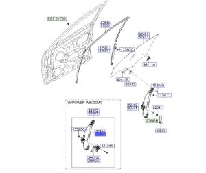 منظم كهربائي لرفع و تنزيل زجاج الباب الأمامي يسار