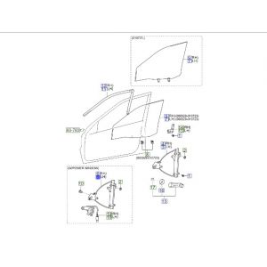 منظم كهربائي لرفع و تنزيل زجاج الباب الأمامي يسار