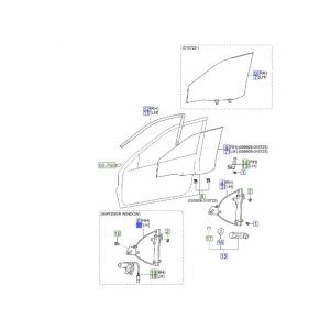 منظم كهربائي لرفع و تنزيل زجاج الباب الأمامي يسار