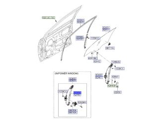 منظم كهربائي لرفع و تنزيل زجاج الباب الأمامي يمين
