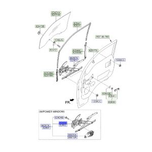 منظم كهربائي لرفع و تنزيل زجاج الباب الأمامي يمين